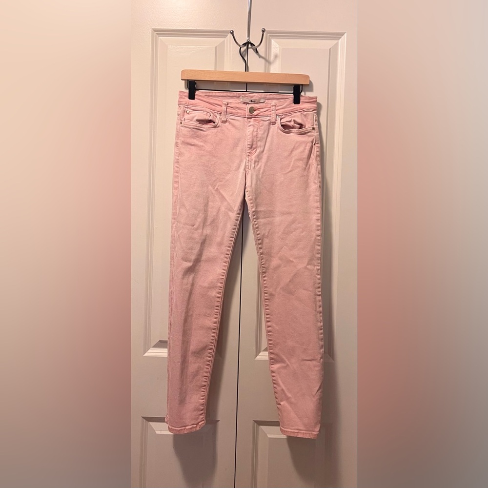 Else Jeans Womens Size 29 Peach Colored Straight Ankle Cotton Tencel Blend